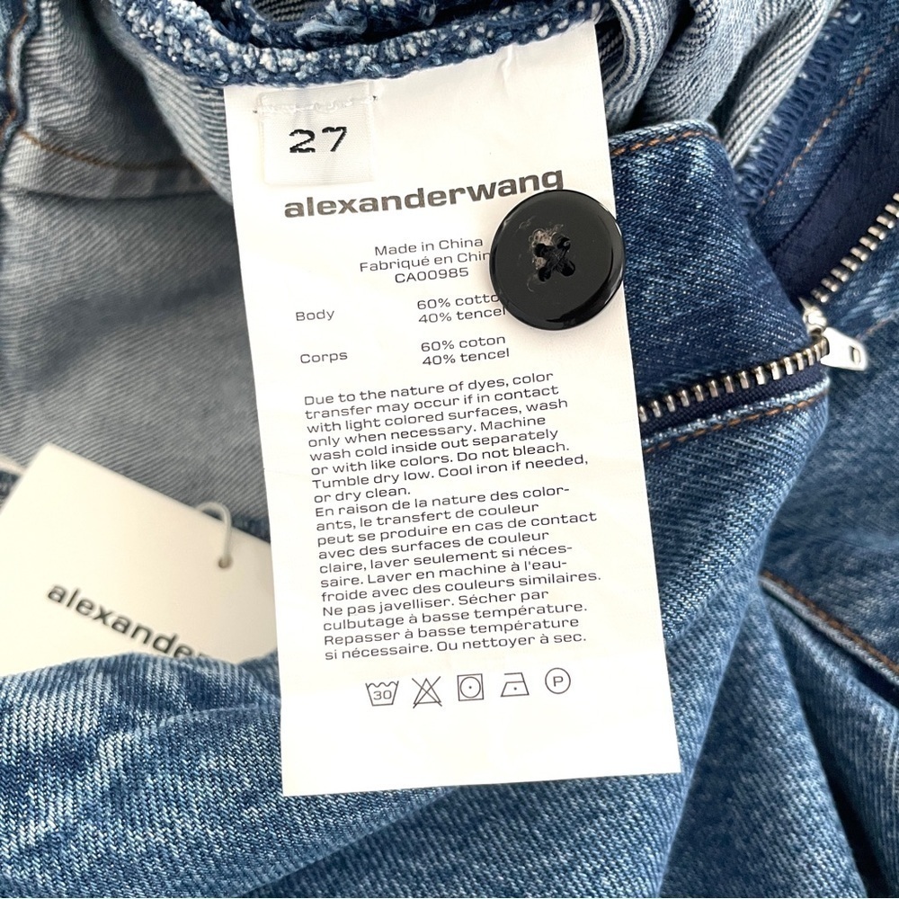ALEXANDER WANG Blue Denim Tie Front Short Skort - Picture 14 of 15